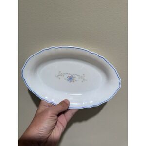 Vintage Arcopal France Small Oval Serving Platter White Milk Glass